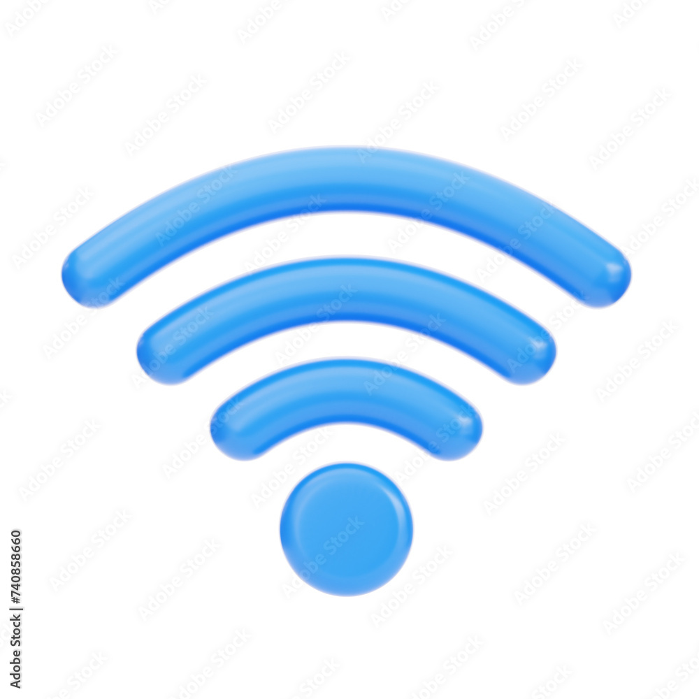 Aufkleber 3d signal icon model clear communication symbol. 3d illustration, 3d element, 3d rendering. 3d visua
