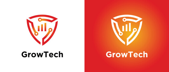 Connection Protect Growth diagram logo design