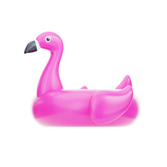 3D Flamingo Float For Pool Model Inflatable Animal To Relax And Keep One From Drowning. 3d illustration, 3d element, 3d rendering. 3d visualization isolated on a transparent background