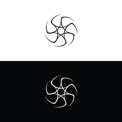 Black and white circle vector logo template design. Circle logo illustration silhouette