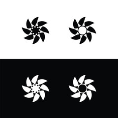 Obraz premium Black and white circle vector logo template design. Circle logo illustration silhouette