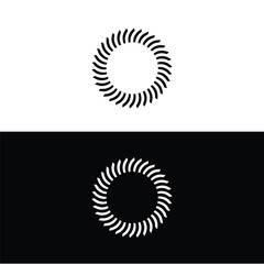 Black and white circle vector logo design . Circle unique deisgn