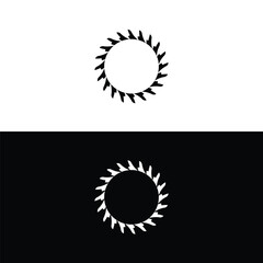 Black and white circle vector logo template design.. Circle icon . Circle illustration silhouette