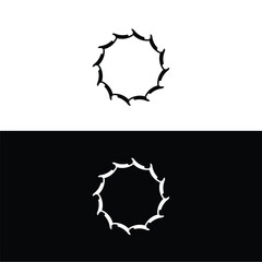 Black and white circle vector logo template design.. Circle icon . Circle illustration silhouette