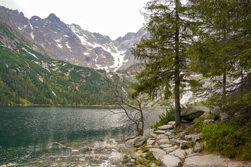 Morskie Oko mountain lake in the Tatras mountains