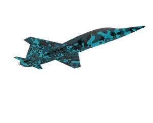 Fototapeta na wymiar Fighter jet isolated on background. 3d rendering - illustration