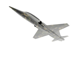 Fighter jet isolated on background. 3d rendering - illustration