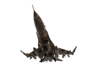 Fighter jet isolated on background. 3d rendering - illustration