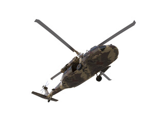 War helicopter isolated on background. 3d rendering - illustration