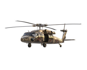 War helicopter isolated on background. 3d rendering - illustration