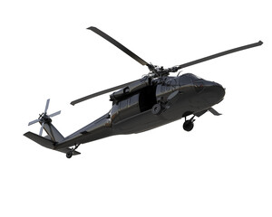 Fototapeta premium War helicopter isolated on background. 3d rendering - illustration