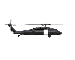 War helicopter isolated on background. 3d rendering - illustration