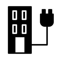 Building City Power Glyph Icon