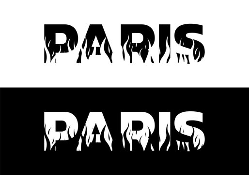 Paris text logo, typography print or slogan. Modern Paris banner design. Vector illustration.