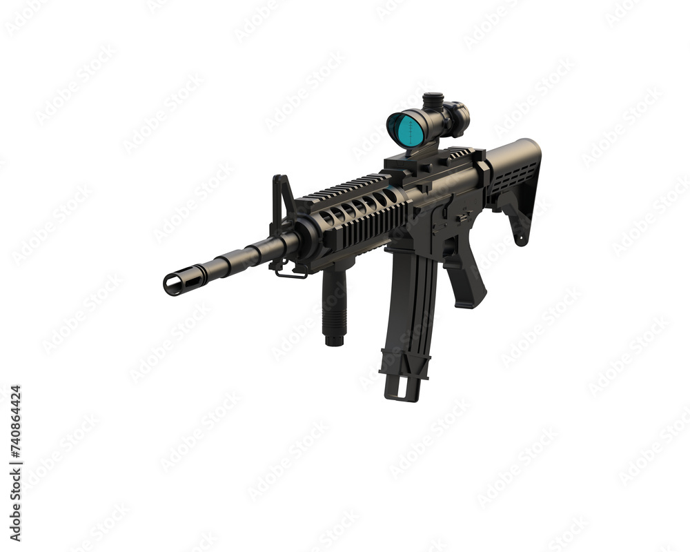 Canvas Prints Machine gun isolated on background. 3d rendering - illustration