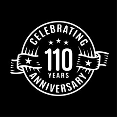 110 years logo design template. 110th anniversary vector and illustration.
