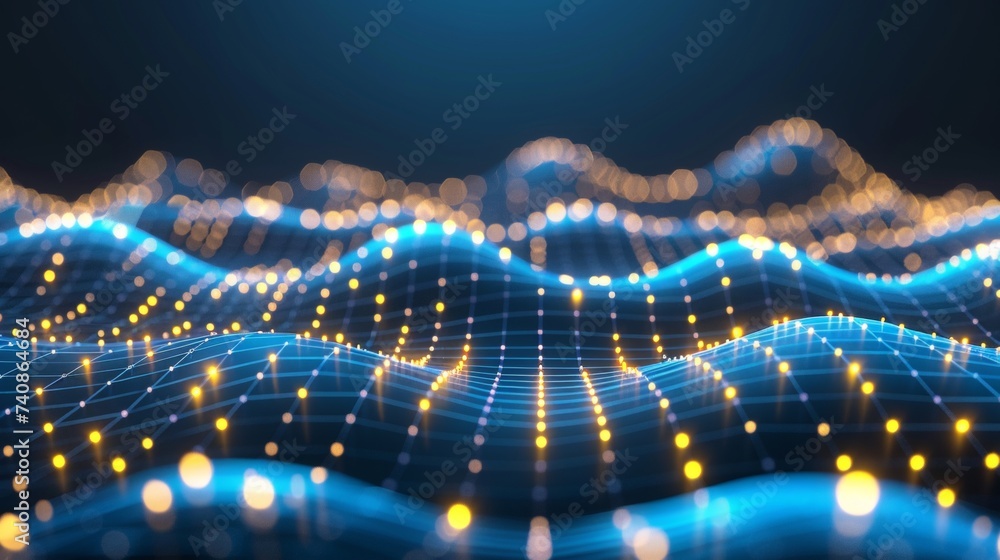 Aufkleber abstract 3d background with space for network abilities, technology, digital storage, and science.