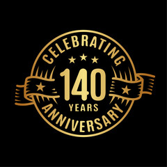 Fototapeta na wymiar 140 years logo design template. 140th anniversary vector and illustration. 