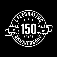 150 years logo design template. 150th anniversary vector and illustration.
