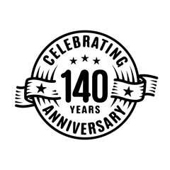140 years logo design template. 140th anniversary vector and illustration.

