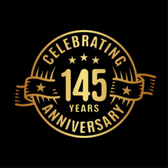 145 years logo design template. 145th anniversary vector and illustration.
