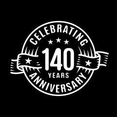140 years logo design template. 140th anniversary vector and illustration.

