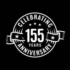 155 years logo design template. 155th anniversary vector and illustration.

