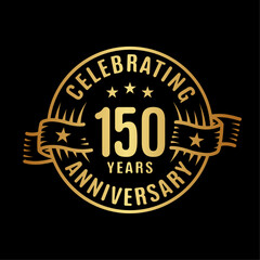 150 years logo design template. 150th anniversary vector and illustration.
