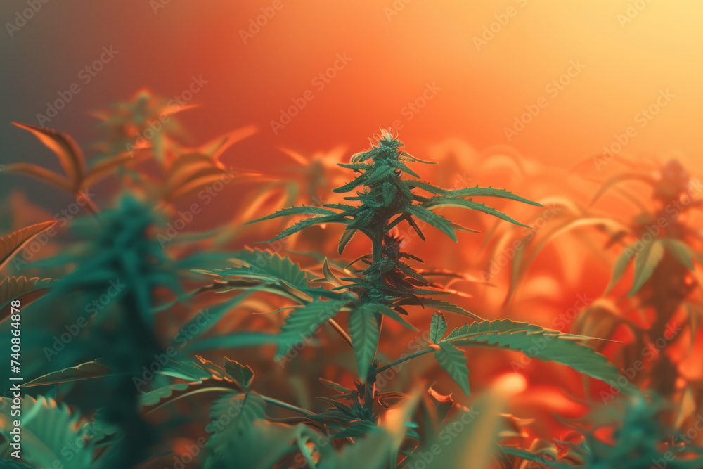 Poster a slide background for showcasing cannabis. background image. created with generative ai technology.