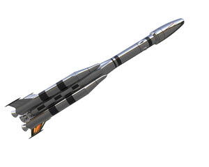  Missile isolated on background. 3d rendering - illustration