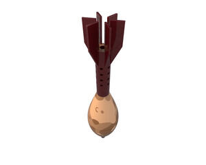 Rocket mortar mockup isolated on background. 3d rendering - illustration