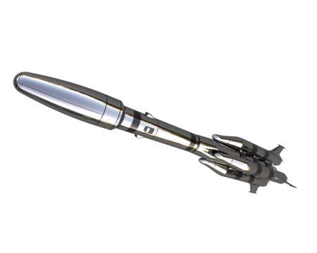  Missile isolated on background. 3d rendering - illustration