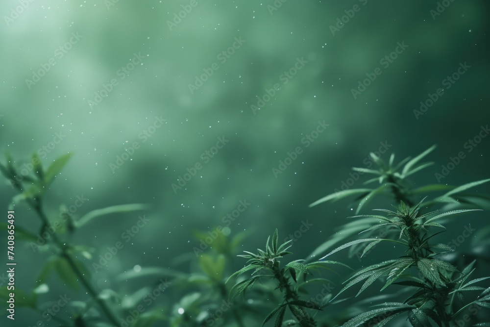 Poster a slide background for showcasing cannabis. background image. created with generative ai technology.