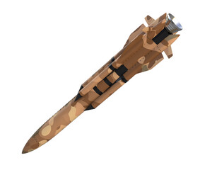  Missile isolated on background. 3d rendering - illustration