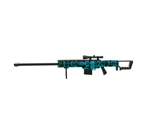 Riffle with scope isolated on background. 3d rendering - illustration
