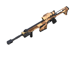 Riffle with scope isolated on background. 3d rendering - illustration