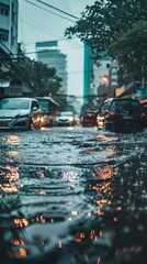 Urban flooding Illustrate the consequences of intense rainfall and overloaded drainage systems in urban areas
