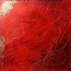Obraz na płótnie Canvas Scratched Red foil texture 
