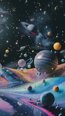 Naklejka premium A dreamy and whimsical interpretation of outer space