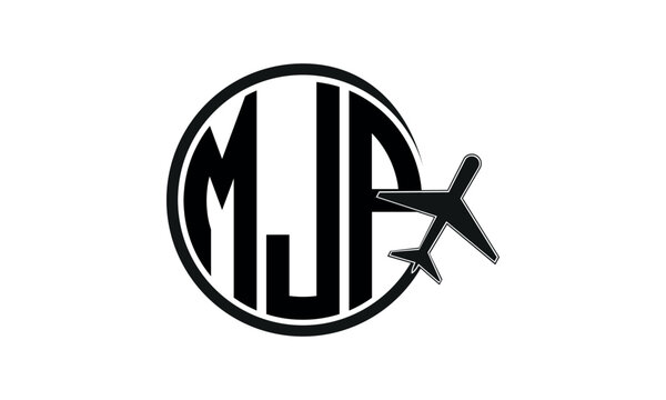MJP three initial letter circle tour & travel agency logo design vector template. hajj Umrah agency, abstract, wordmark, business, monogram, minimalist, brand, company, flat, tourism agency, tourist