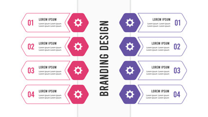 two infographics with different options