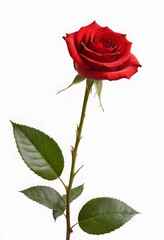 red rose on a white background