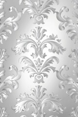 Silver wallpaper with damask pattern background