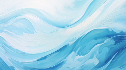 Abstract background in blue, turquoise and white colors, in the shape of a sea wave.

