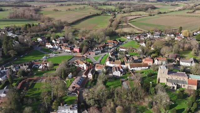Aerial View of Finchingfield in Essex UK