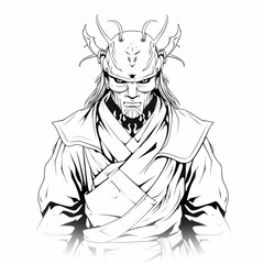 fantasy coloring pages for adults, coloring pages with samurai for children