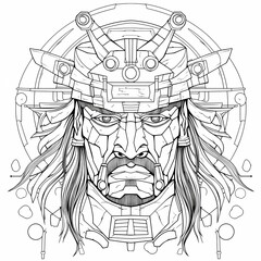 fantasy coloring pages for adults, coloring pages with samurai for children