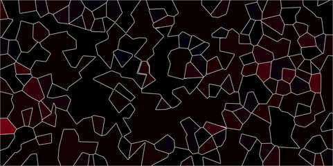  Abstract light Red background with triangles. Red layout with white lines. Triangular texture with cracked rock. Artful decoration of stone cubes in architectural design.