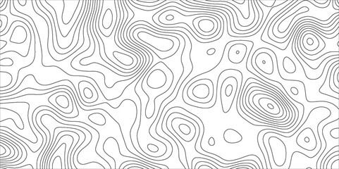 Obraz premium Topographic map background with geographic line map with elevation assignments.Modern design with White topographic wavy pattern design. Paper Texture Imitation of a Geographical map shades . 