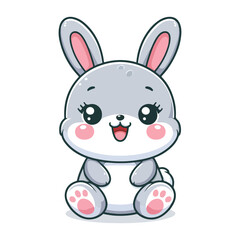 Easter adorable happy bunny cartoon vector 